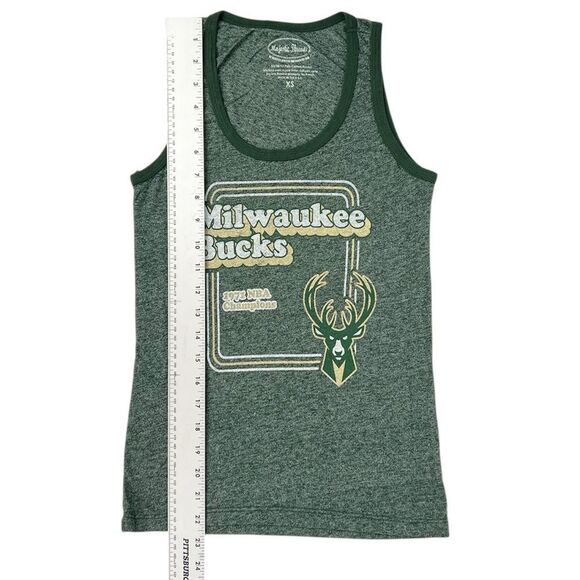 Majestic Women’s NBA Milwaukee Bucks Green Throwback 1971 Champions Tank Top XS - Picture 3 of 6